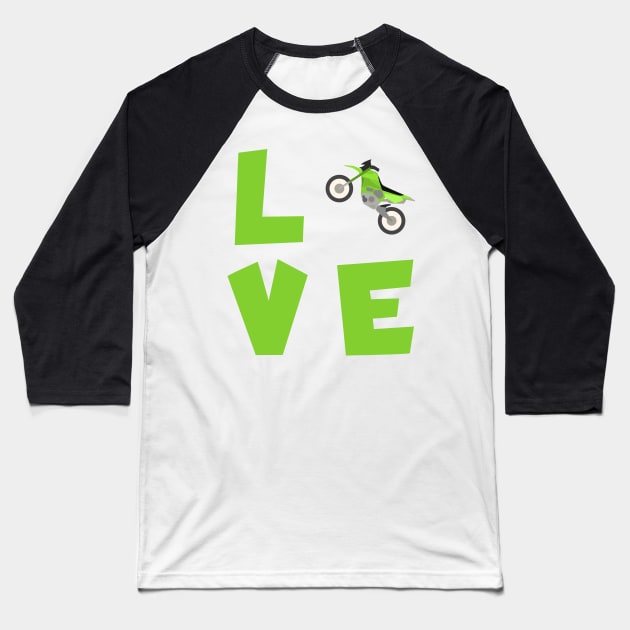 Motocross love Baseball T-Shirt by maxcode